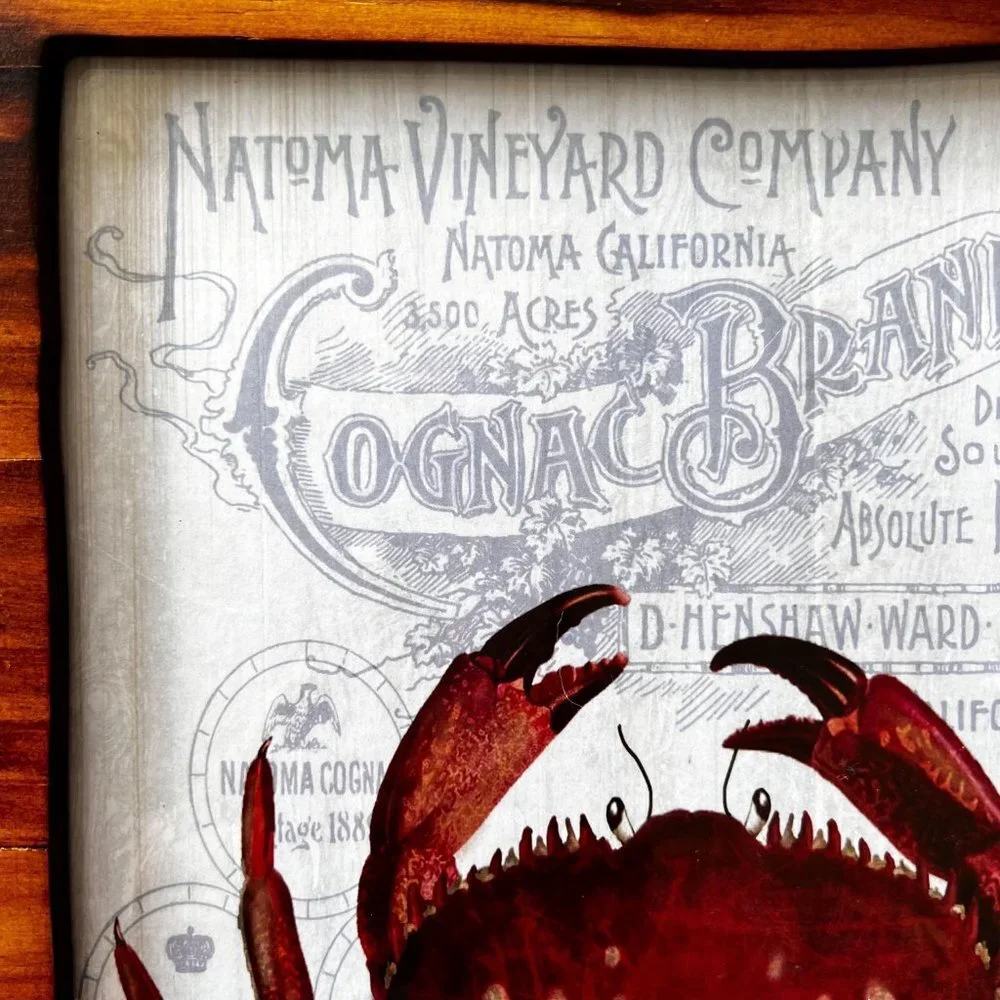 Crab Print & Unique WOOD FRAME